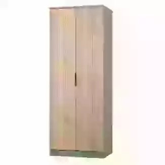 Jive Two Door Wardrobe Choice Of 4 Colours with Slatted Oak Effect Drawer Fronts